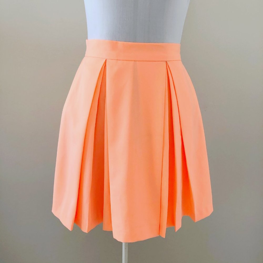 Everly Tangerine Pleated Lined Skirt 8